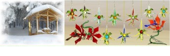 Glasblumen in Kastenform Glas aus Lauscha Glasblumen Glas aus Lauscha