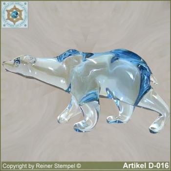 Glass animals, glass animal polar bear large, crystal blue