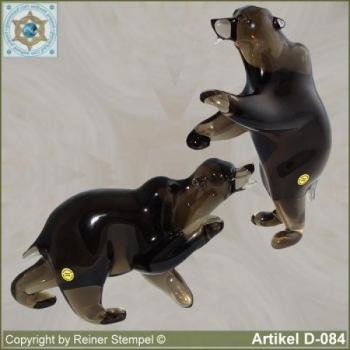 Glass animals, glass animal brown bear in the struggle Set 2-pc.