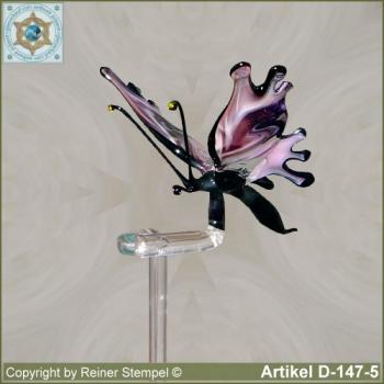 Flowers rods, orchids rods, flowers holders made ??of glass with glass animal butterfly violet