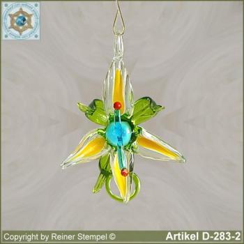 Glass flowers, glass flower, bloom small yellow for appending
